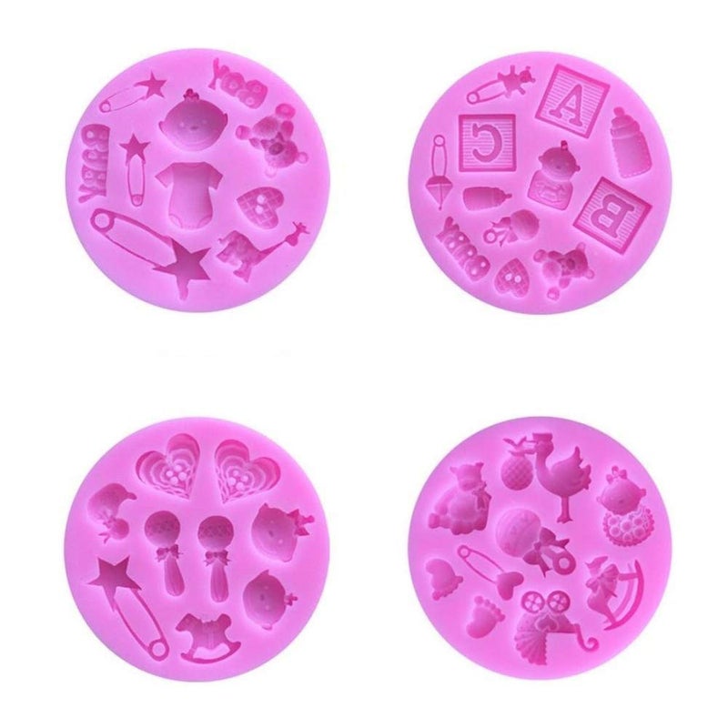 Longzang Baby Theme Small Silicone Molds Mini Cake Fondant Molds Cake Decorating Mold,Gummy Sugar Chocolate Candy Cupcake Mold Fondant Mold gumpaste - Image 2